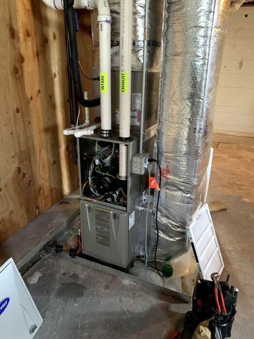 Furnace repair in basement
